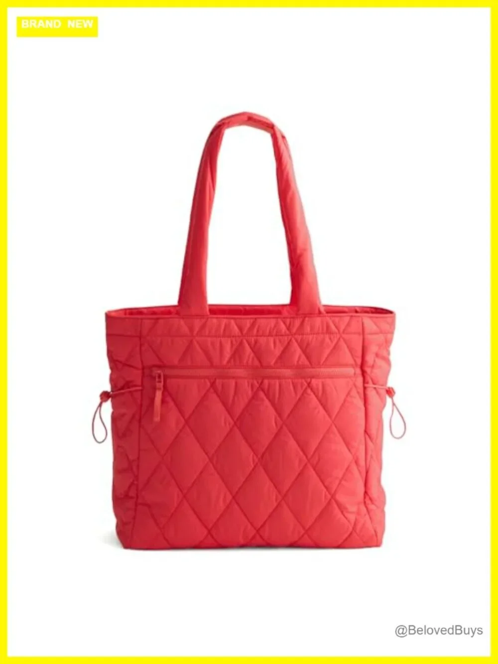 Featherweight Recycled Nylon Diamond-Quilted Zip Tote Bag, Lightweight 22L